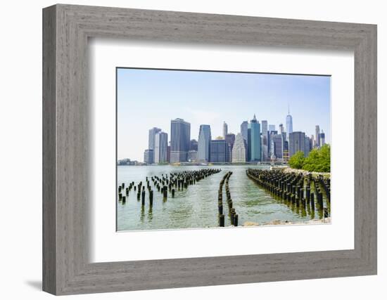 Manhattan skyline viewed from Brooklyn Bridge Park, New York City, United States of America, North -Fraser Hall-Framed Photographic Print