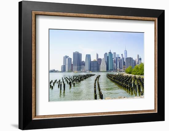 Manhattan skyline viewed from Brooklyn Bridge Park, New York City, United States of America, North -Fraser Hall-Framed Photographic Print