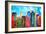 Manhattan Skyline-Kimberly Allen-Framed Art Print