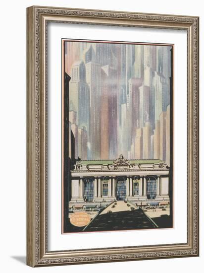 Manhattan Skyscrapers and Grand Central-null-Framed Art Print