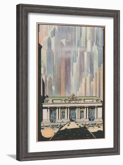 Manhattan Skyscrapers and Grand Central-null-Framed Art Print