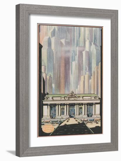 Manhattan Skyscrapers and Grand Central-null-Framed Art Print