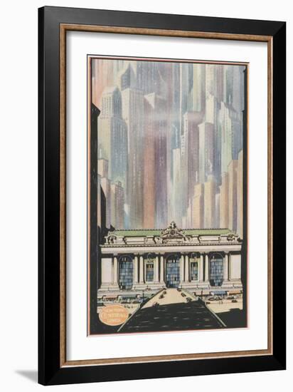 Manhattan Skyscrapers and Grand Central-null-Framed Art Print