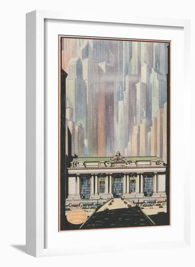 Manhattan Skyscrapers and Grand Central-null-Framed Art Print