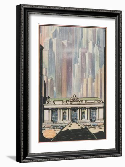 Manhattan Skyscrapers and Grand Central-null-Framed Art Print