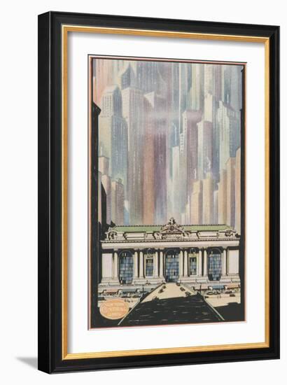 Manhattan Skyscrapers and Grand Central-null-Framed Art Print