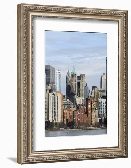 Manhattan skyscrapers on the Hudson River, New York, New York, Usa-Susan Pease-Framed Photographic Print