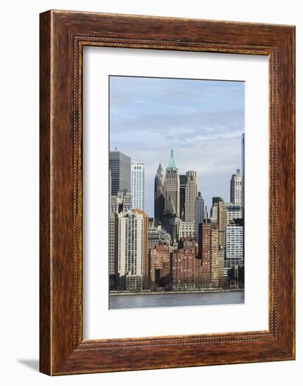 Manhattan skyscrapers on the Hudson River, New York, New York, Usa-Susan Pease-Framed Photographic Print