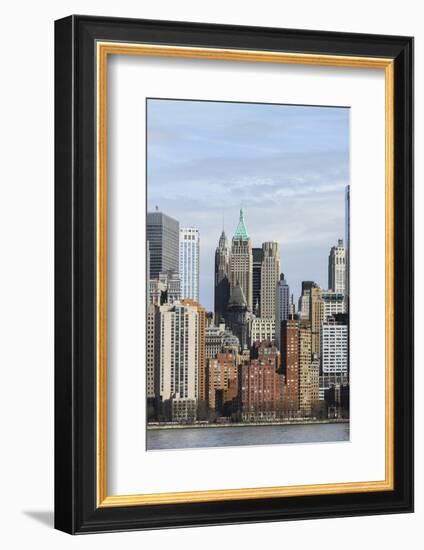 Manhattan skyscrapers on the Hudson River, New York, New York, Usa-Susan Pease-Framed Photographic Print