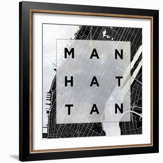 Manhattan Square BW-SD Graphics Studio-Framed Art Print