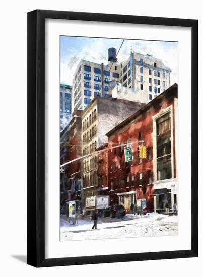 Manhattan Street in Winter-Philippe Hugonnard-Framed Giclee Print