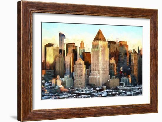 Manhattan Sunset Architecture-Philippe Hugonnard-Framed Giclee Print