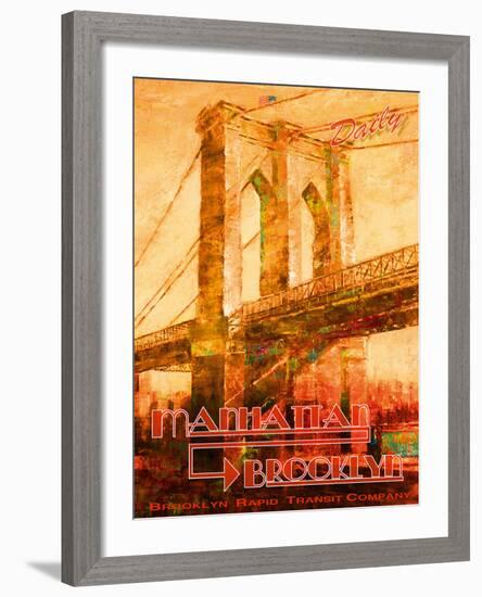 Manhattan to Brooklyn-The Vintage Collection-Framed Giclee Print