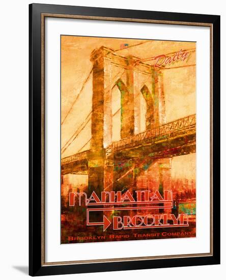 Manhattan to Brooklyn-The Vintage Collection-Framed Giclee Print