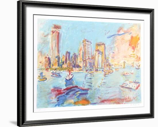 Manhattan-View from Governer's Island I-Wayne Ensrud-Framed Limited Edition