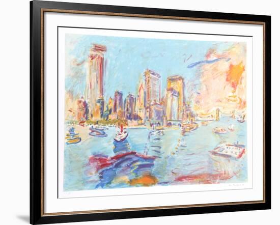 Manhattan-View from Governer's Island I-Wayne Ensrud-Framed Limited Edition