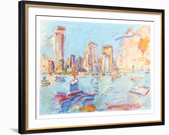 Manhattan-View from Governer's Island I-Wayne Ensrud-Framed Limited Edition