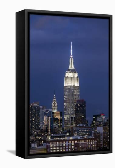 Manhattan, View of the Empire State Building and Midtown Manhattan across the Hudson River-Gavin Hellier-Framed Premier Image Canvas