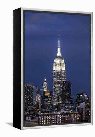 Manhattan, View of the Empire State Building and Midtown Manhattan across the Hudson River-Gavin Hellier-Framed Premier Image Canvas