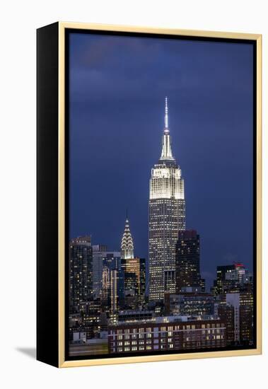 Manhattan, View of the Empire State Building and Midtown Manhattan across the Hudson River-Gavin Hellier-Framed Premier Image Canvas