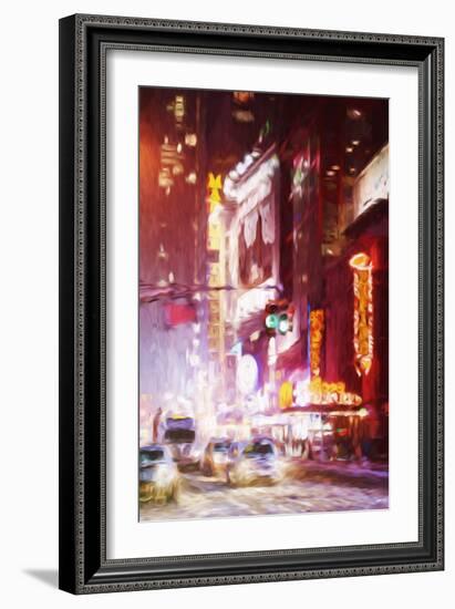 Manhattan Winter Night - In the Style of Oil Painting-Philippe Hugonnard-Framed Giclee Print