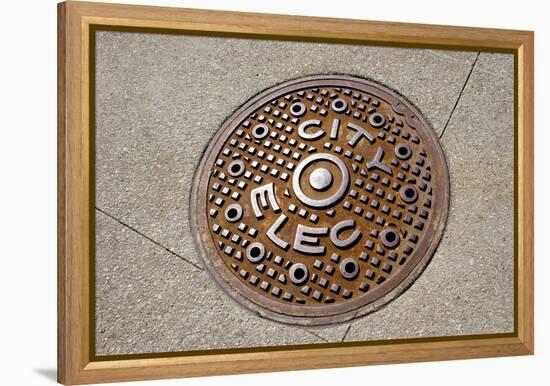 Manhole Cover In Chicago-Mark Williamson-Framed Premier Image Canvas