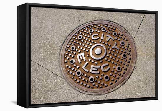 Manhole Cover In Chicago-Mark Williamson-Framed Premier Image Canvas