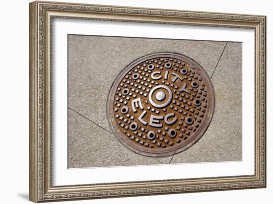 Manhole Cover In Chicago-Mark Williamson-Framed Photographic Print