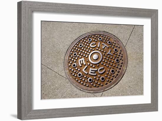 Manhole Cover In Chicago-Mark Williamson-Framed Photographic Print