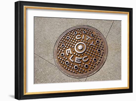 Manhole Cover In Chicago-Mark Williamson-Framed Photographic Print