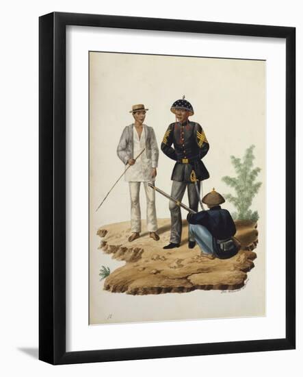 Manila and it's Environs: Officers of the Civil Guard-Jose Honorato Lozano-Framed Giclee Print