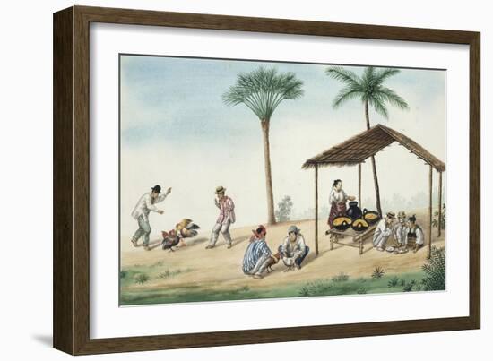 Manila and Its Environs: A Foodstall on a Street-Jose Honorato Lozano-Framed Giclee Print