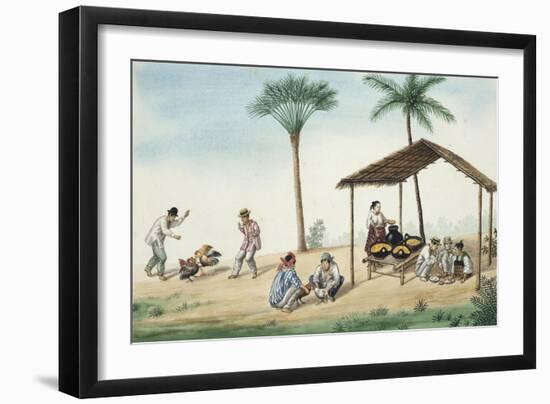 Manila and Its Environs: A Foodstall on a Street-Jose Honorato Lozano-Framed Giclee Print