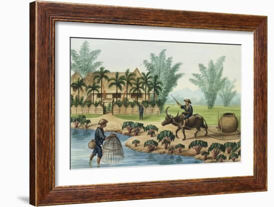 Manila and Its Environs: A Scene on the Pasig River-Jose Honorato Lozano-Framed Giclee Print