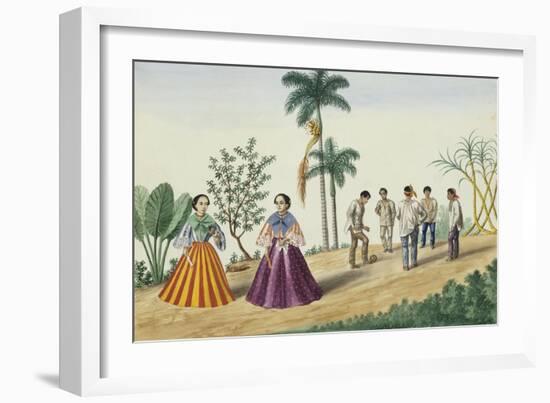 Manila and Its Environs: Filipinos Playing Football-Jose Honorato Lozano-Framed Giclee Print