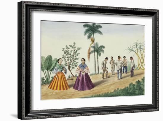 Manila and Its Environs: Filipinos Playing Football-Jose Honorato Lozano-Framed Giclee Print