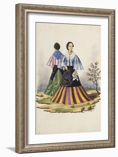 Manila and Its Environs: Mestizas Promenading-Jose Honorato Lozano-Framed Giclee Print