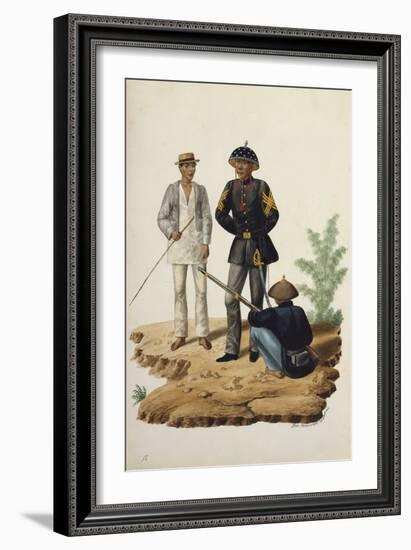 Manila and Its Environs: Officers of the Civil Guard-Jose Honorato Lozano-Framed Giclee Print