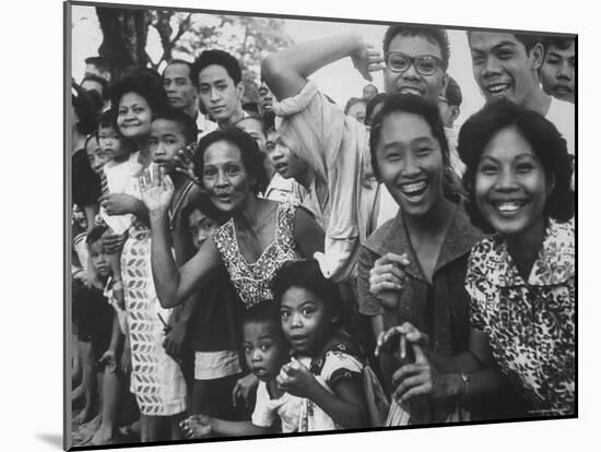 Manila Crowds Celebrate Philippines 15th Independence Anniversary During Douglas Macarthur's Visit-Grey Villet-Mounted Photographic Print