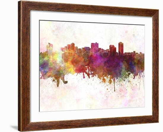 Manila Skyline in Watercolor Background-paulrommer-Framed Art Print