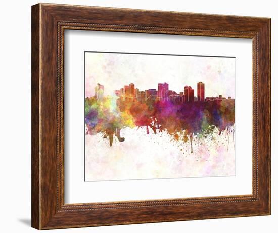 Manila Skyline in Watercolor Background-paulrommer-Framed Art Print