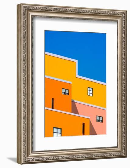 Manipulation Techniques for Architectural Feature Background Design of Colorful Buildings against B-Prapat Aowsakorn-Framed Photographic Print