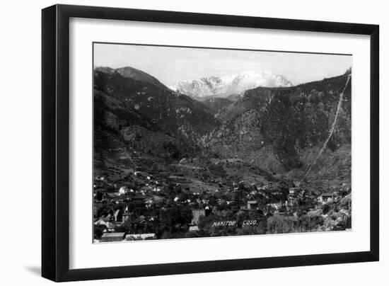 Manitou Springs, Colorado - Panoramic View of Town-Lantern Press-Framed Art Print