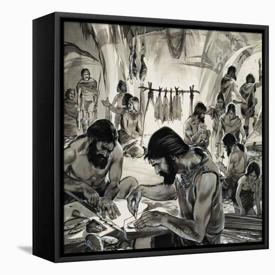 Mankind in the Making, the 'Ice-Age'-Mcbride-Framed Premier Image Canvas
