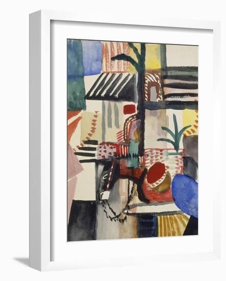 Mann mit Esel (Tunis). 1914-August Macke-Framed Giclee Print