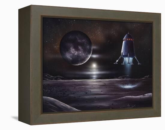 Manned Mission To Charon, Artwork-Richard Bizley-Framed Premier Image Canvas