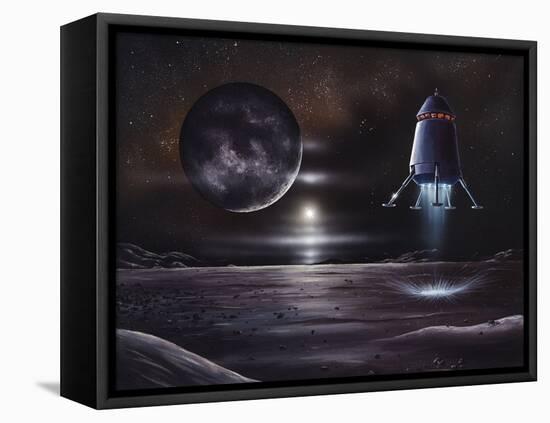 Manned Mission To Charon, Artwork-Richard Bizley-Framed Premier Image Canvas