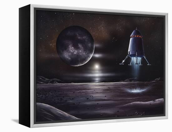 Manned Mission To Charon, Artwork-Richard Bizley-Framed Premier Image Canvas