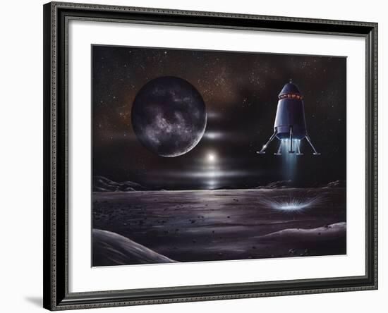 Manned Mission To Charon, Artwork-Richard Bizley-Framed Photographic Print