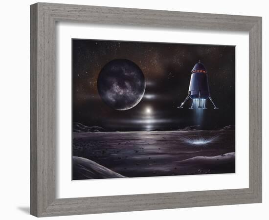 Manned Mission To Charon, Artwork-Richard Bizley-Framed Photographic Print